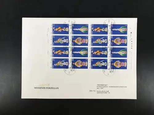DDR ZD-Bogen 2468-2471 Meissener Porzellan Ersttagesbrief/FDC #KE569