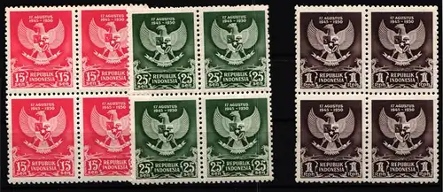 Indonesien 65-67 postfrisch als Viererblöcke #KF034