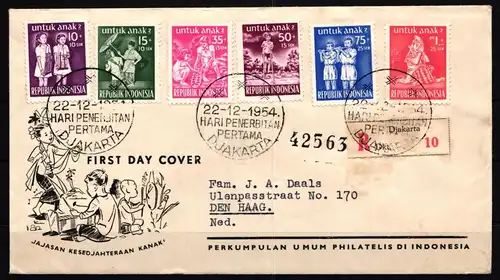 Indonesien 128-133 gestempelt auf Brief FDC #KF045