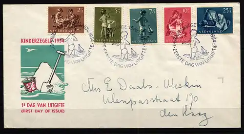 Niederlande 649-653 gestempelt auf Brief FDC Ersttagsbrief #KF054