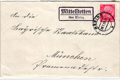 Deutsches Reich 519 auf Brief Poststellenstempel #KD601