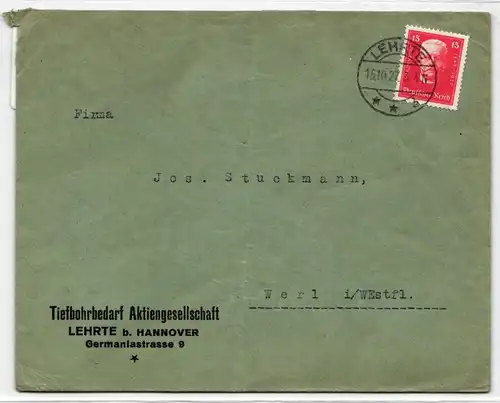 Deutsches Reich 404 auf Brief als Einzelfrankatur #KD606