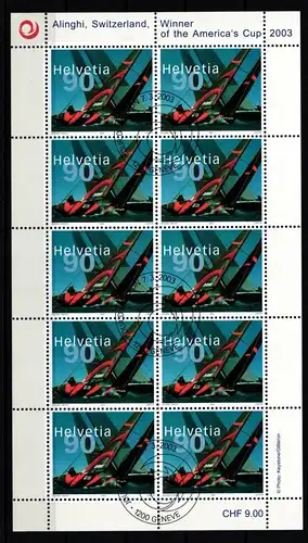 Schweiz 1831 gestempelt als Kleinbogen #JY320