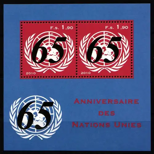 Vereinte Nationen Genf Block 29 postfrisch #JY170