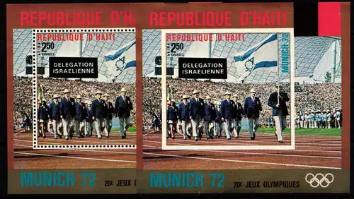 Haiti Block 49 und Block 49 geschnitten postfrisch Olympische Spiele #JY222