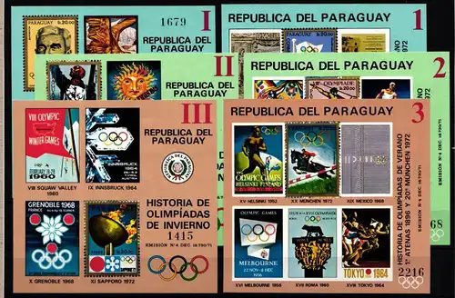 Paraguay Block 182-187 postfrisch Olympische Spiele #JY219