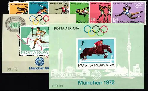 Rumänien 3012-3017 und Block 93-94 postfrisch Olympische Spiele #JY204
