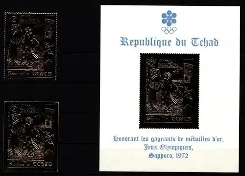 Tschad 415A, 415B und Block 24 postfrisch Olympische Spiele #JY276