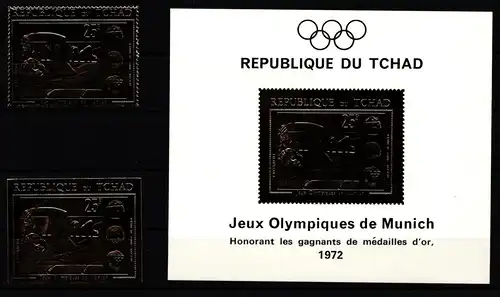 Tschad 416A, 416B und Block 25 postfrisch Olympische Spiele #JY277