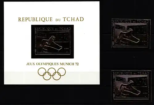Tschad 336A, 336B und Block 12 postfrisch Olympische Spiele #JY273