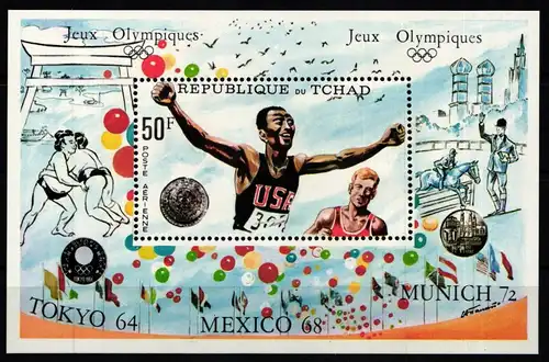 Tschad Block 18 A postfrisch Olympische Spiele #KA458