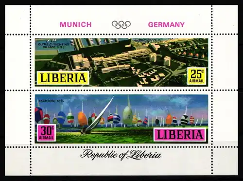 Liberia Block 55A postfrisch Olympische Spiele #KA490