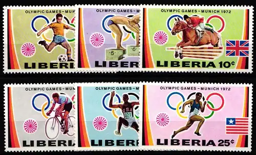 Liberia 526A-531A postfrisch Olympische Spiele #KA496