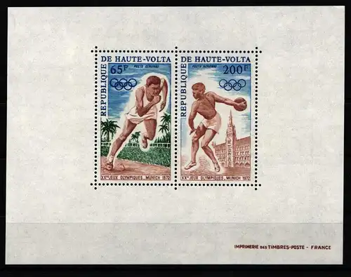 Burkina Faso Block 5 postfrisch Olympische Spiele #KA541