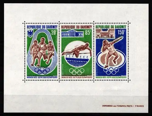 Benin (Dahomey) Block 19 postfrisch Olympische Spiele #KA553