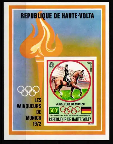 Burkina Faso Block 8 postfrisch geschnitten, Olympische Spiele #KA545