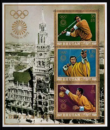 Bhutan Block 51A postfrisch Olympische Spiele #KA609