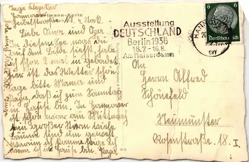Deutsches Reich 516 auf Postkarte Sommer-Olympiade #JX488