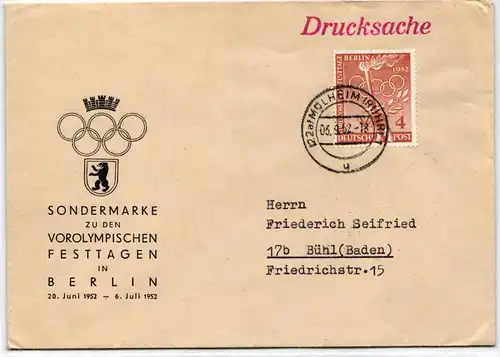 Berlin 88 auf Brief Vorolympische Festtage #JX704