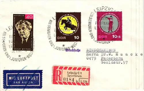 DDR Lot Olympiade auf Brief #JX507