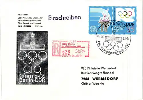 DDR Lot Olympiade auf Brief #JX507