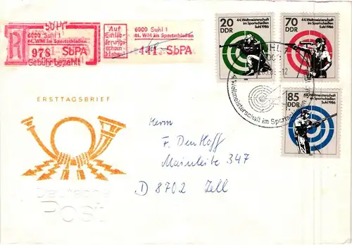 DDR Lot Olympiade auf Brief #JX507