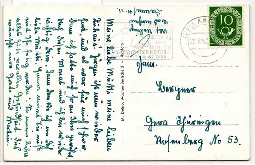 BRD Bund 128 auf Postkarte portogerecht #JX724