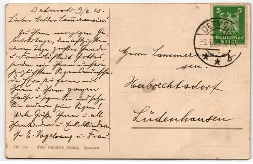 Deutsches Reich 356 auf Postkarte als Einzelfrankatur portogerecht #KD850