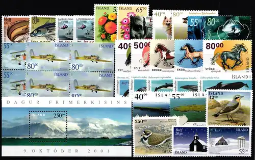 Island Jahrgang 2001 mit 971-999 postfrisch #KF410