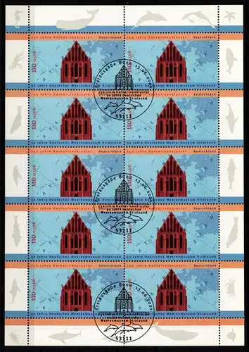 BRD Bund 2195 gestempelt 10er Bogen #KF500