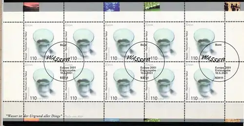 BRD Bund 2185 gestempelt 10er Bogen #KF497