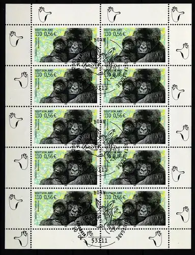 BRD Bund 2182-2183 gestempelt 10er Bogen #KF503