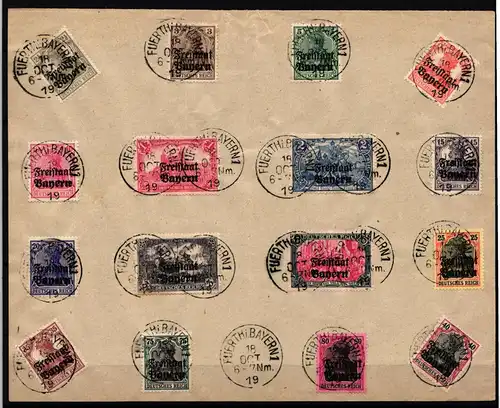 Bayern 136-151 gestempelt auf Stempelblatt #KF468