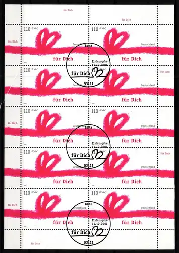 BRD Bund 2223 gestempelt 10er Bogen #KF515