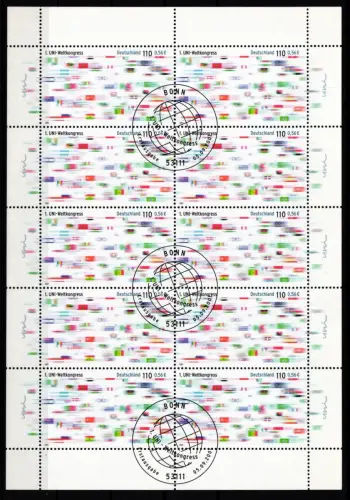 BRD Bund 2215 gestempelt 10er Bogen #KF510