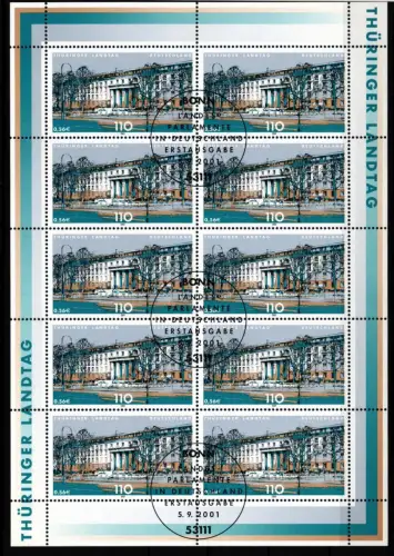 BRD Bund 2213 gestempelt 10er Bogen #KF512