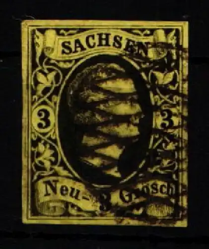 Sachsen 6 gestempelt gut geschnitten #KF548