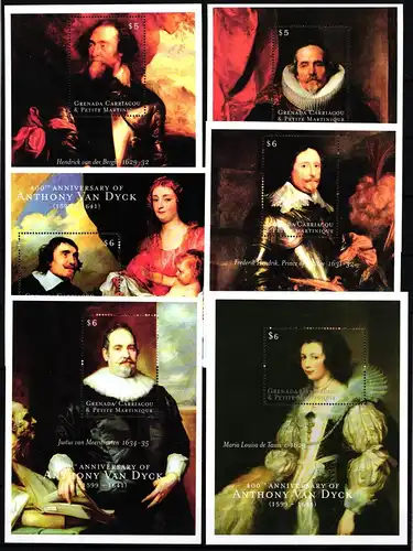Grenada/ Grenadinen Blocks 462-467 postfrisch als Blockausgabe #KG264
