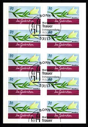 BRD Bund 3313 gestempelt Folienblatt 68 #KE769