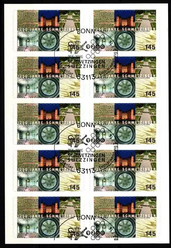 BRD Bund 3221 gestempelt Folienblatt 54 #KE780