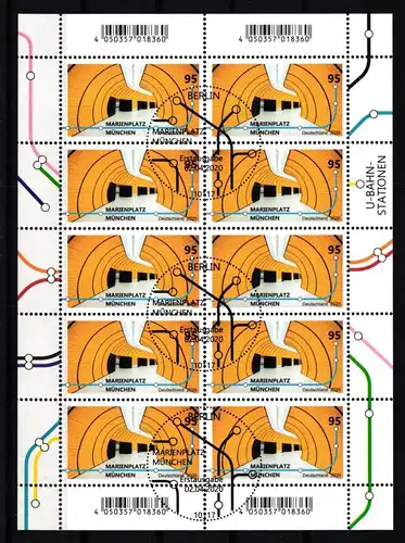BRD Bund 3538 gestempelt als Kleinbogen #KG163