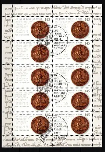 BRD Bund 2511 gestempelt als Kleinbogen #KG153