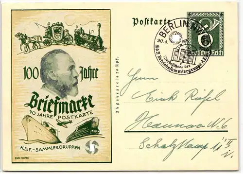 Deutsches Reich PP 149, D 1-02 als Ganzsache Tag der Briefmarke #KD183