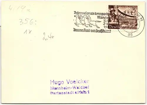 Deutsches Reich 739 auf Postkarte #KF583