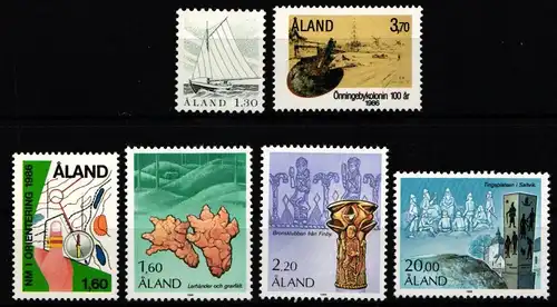Finnland Alandinseln Jahrgang 1986 mit 14-19 postfrisch #KF656