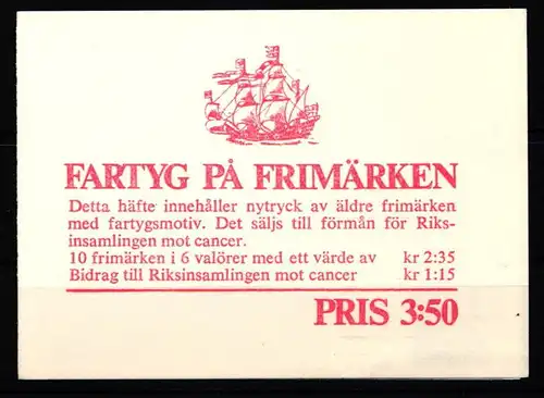 Schweden 560-565 postfrisch Markenheftchen 14 #KF750