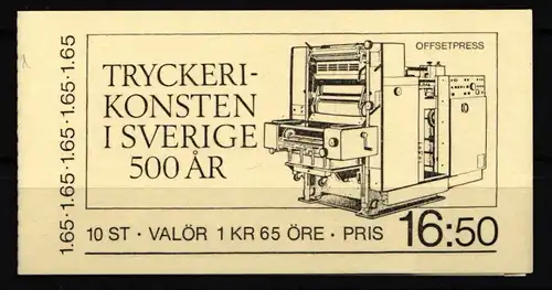 Schweden 1225-1229 postfrisch Markenheftchen 92 #KF872