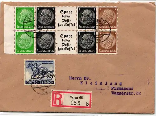 Deutsches Reich 814, EG 2 auf Brief #KF895