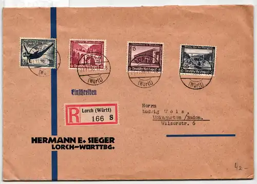 Deutsches Reich 642 u.a. auf Brief als Mischfrankatur #KF918