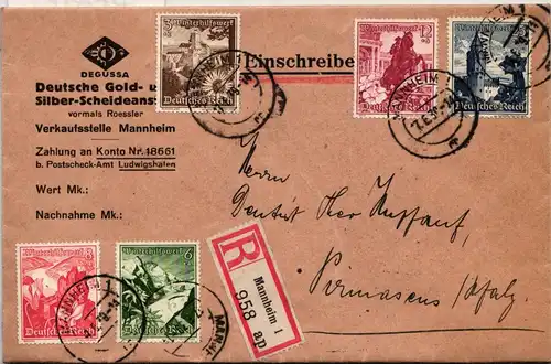 Deutsches Reich 682 u.a. auf Brief als Mischfrankatur #KF915